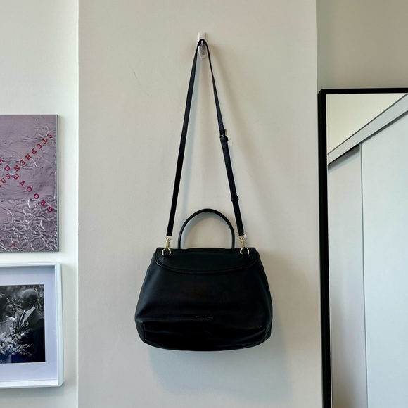 LOEFFLER RANDALL Carina Twisted Ring Leather Satchel - Black - Picture 3 of 11